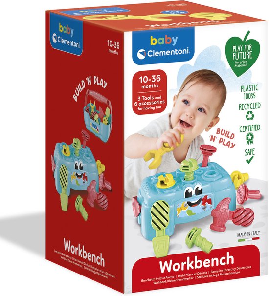 "Clementoni Baby Workbench - Mini Activity Table - Motor Skills Toy - Educational Toy 1 Year"