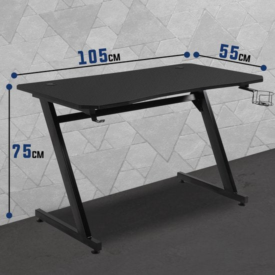 Bayt Game Bureau - Gaming Desk - Gaming Desk - Computer Table - 105 x 55 x 75 cm - Black