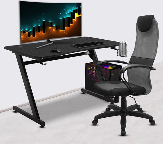 Bayt Game Bureau - Gaming Desk - Gaming Desk - Computer Table - 105 x 55 x 75 cm - Black