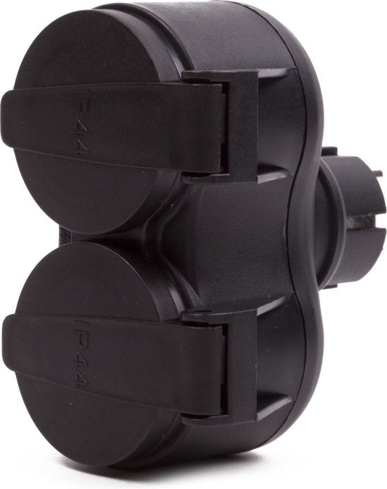 Benson socket splitter duo with flap black - 2x pieces