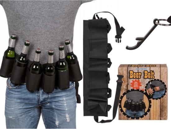 Beer Belt for 6 Bottles - Hands-Free Beer Holder with Opener - Perfect Father's Day Gift - Fun and Practical Present for Men