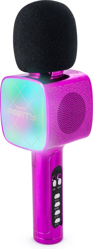 Kids' Ultimate Party Karaoke Microphone - LED Lights & Bluetooth - Pink