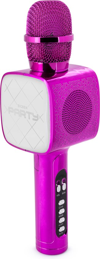 Kids' Ultimate Party Karaoke Microphone - LED Lights & Bluetooth - Pink