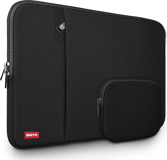 BOTC Laptop Sleeve 15.6 inch/16 inch - 2-piece Extra Compartment - Laptop Sleeve with Pouch - Laptop Sleeve/ Sleeve - Black