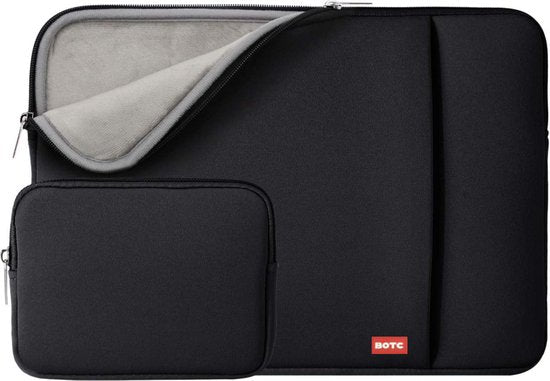 BOTC Laptop Sleeve 15.6 inch/16 inch - 2-piece Extra Compartment - Laptop Sleeve with Pouch - Laptop Sleeve/ Sleeve - Black