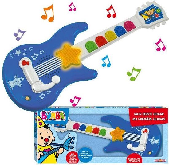 Bumba Speelgoedinstrument - Mijn Eerste Gitaar met Bumba Liedjes

English Product Name: Bumba Toy Instrument - My First Guitar with Bumba Songs