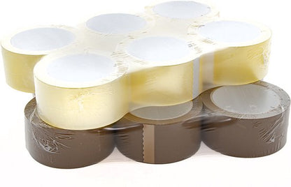 Premium Clear Packing Tape - Heavy Duty - 50mm x 66m - 6 Rolls for Secure Sealing