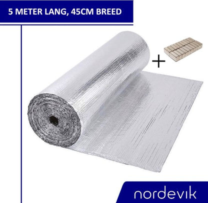 Eco Radiator Insulation Foil - 400cm x 45cm - Includes 20 Magnets - Prevents Heat Loss - Easy Installation Behind Any Radiator