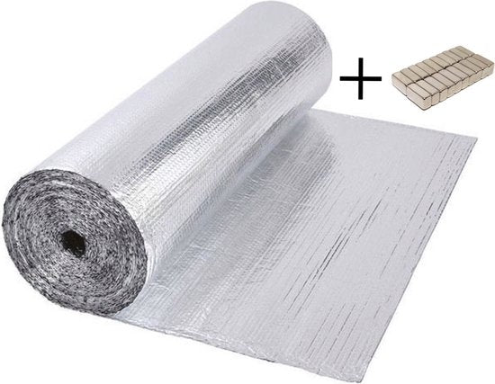 Eco Radiator Insulation Foil - 400cm x 45cm - Includes 20 Magnets - Prevents Heat Loss - Easy Installation Behind Any Radiator