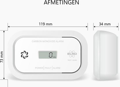 "ELRO FC5003 Koolmonoxidemelder met 10-jarige sensor en display - CO-melder voldoet aan Europese Norm EN50291" kan worden herschreven als: "ELRO FC5003 Koolmonoxidemelder met 10-jarige sensor en display - Voldoet aan Europese Norm EN50291".

De Engelse productnaam zonder leestekens eromheen is: "ELRO FC5003 Carbon Monoxide Detector with 10-year Sensor and Display - Complies with European Standard EN50291".