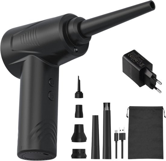 "Rechargeable and Wireless Forgoods Airduster Pro - Blow and Suck - Computer Cleaning - Air Duster - Compressed Air - Dust Cleaner - 55,000 RPM - Black - Includes Plug"

English product name: Forgoods Airduster Pro