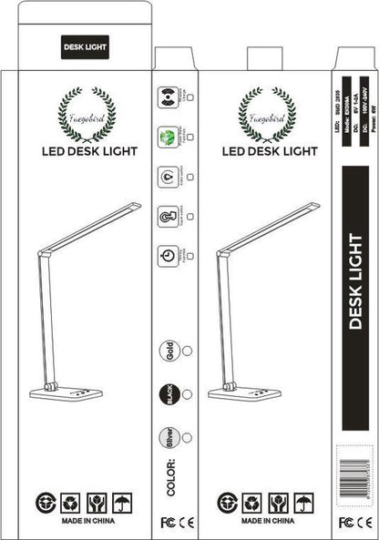 "Fuegobird EK009 LED Bureaulamp - Bedraad - Qi Draadloos Opladen Voor Telefoon - Dimbaar - Timer - Opvouwbaar - Smart Touch - Zwart"

"Fuegobird EK009 LED Desk Lamp - Wired - Qi Wireless Phone Charging - Dimmable - Timer - Foldable - Smart Touch - Black"

Engelse productnaam: Fuegobird EK009 LED Desk Lamp