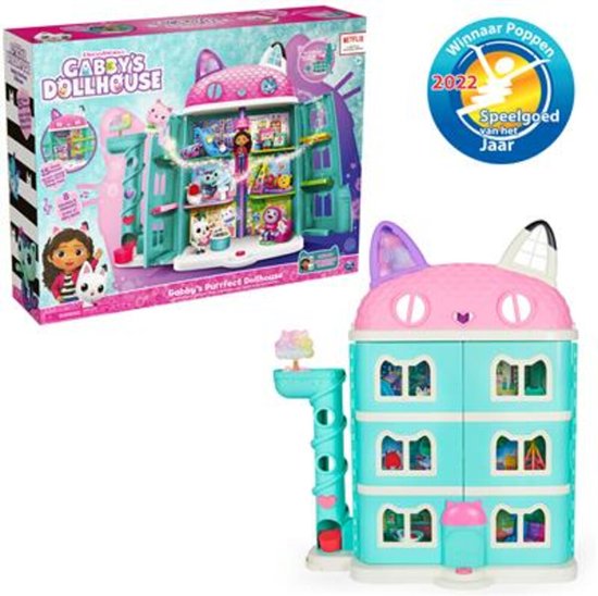 "Gabby's Magical Dollhouse - 60cm Tall - Suitable for Ages 3 and Up - Includes Gabby and Pandy Play Figures with 8 Furniture Pieces and 3 Accessories"

Product Name in English: "Gabby's Magical Dollhouse"