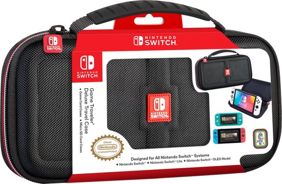 Natuurlijk! Hier is een herschreven versie van de titel in het Engels:

**"Officially Licensed Game Traveler Protective Case - Premium Console Cover for Nintendo Switch - Sleek Black"**

Deze titel benadrukt de officiële licentie, de beschermende functie, en de premium kwaliteit van de hoes, terwijl het ook de kleur en het doel (Nintendo Switch) duidelijk maakt.