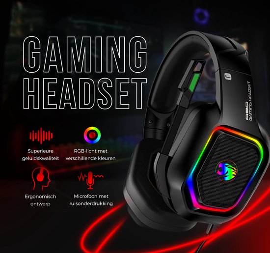 "Gaming Headset with Microphone - Compatible with PS4, PS5, Xbox One, Xbox Series, and PC - 7.1 Surround Sound"

Productnaam in het Engels: Gaming Headset with Microphone