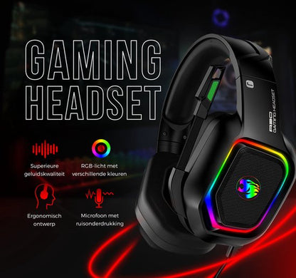 "Gaming Headset with Microphone - Compatible with PS4, PS5, Xbox One, Xbox Series, and PC - 7.1 Surround Sound"

Productnaam in het Engels: Gaming Headset with Microphone