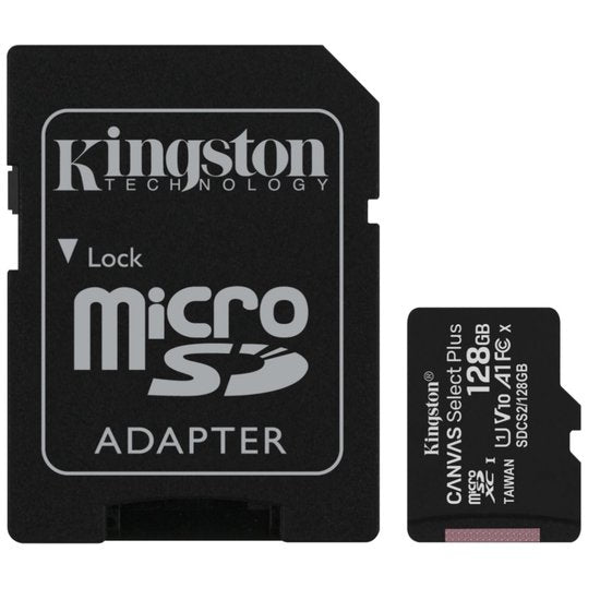 "Kingston Canvas Micro SD Card 128GB ORIGINAL + SD Card Adapter (HD Video - 80MB/S/R)"