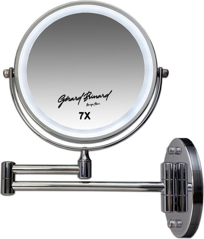 "Gerard Brinard Rechargeable Metal Illuminated Wall Swivel Arm Bathroom LED Mirror, Dimmable Chrome, Double-Sided Illumination, 7x Magnification 18cm Diameter, Power Cable (USB)"

Product Name in English: Gerard Brinard Rechargeable Metal Illuminated Wall Swivel Arm Bathroom LED Mirror