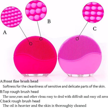 Electric Facial Cleansing Brush - Vibrating Silicone Pore Scrubber - Blackhead Remover - Suitable for All Skin Types - USB Rechargeable Skincare Tool