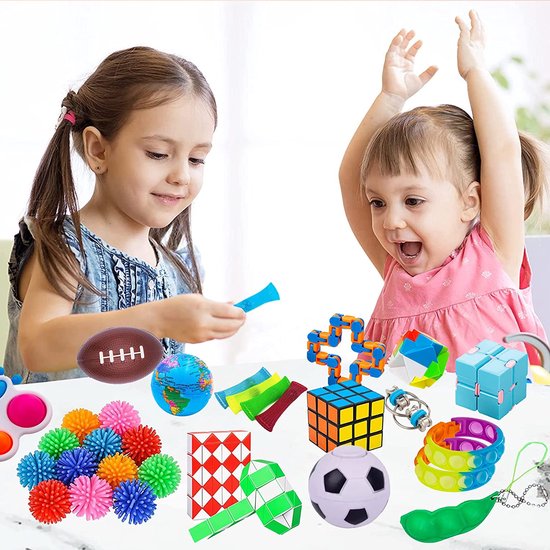 GoPlay Fidget Toys Package - 60 Pieces - Fidget Toy Box - Set for Kids & Adults - Pop it - Speed Cube

GoPlay Fidget Toys Package