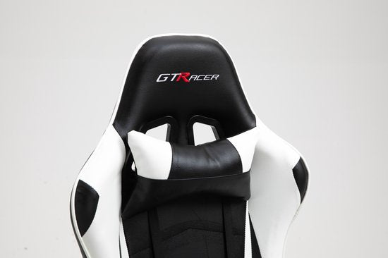 GTRacer Pro Ergonomic Gaming Chair - Adjustable, Premium Comfort - Black/White