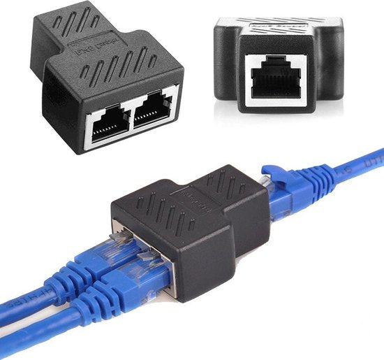 Internet Cable Splitter - 1 to 2 - Network Adapter - Ethernet Cable Connector