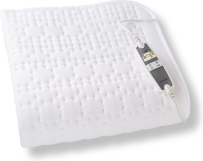 Inventum HN197V Electric Underblanket - Separate Foot Zone - Single Size 160x80 cm - Anti-Allergy & Antibacterial Fleece - White