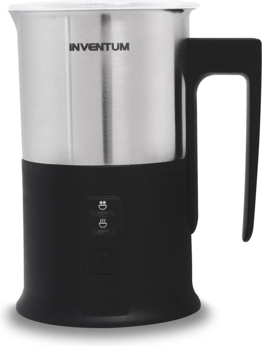 Inventum MK350 Electric Milk Frother - 115/240 ml - Hot & Cold Frothing - Heating Function - Non-Stick Coating - Black/Stainless Steel