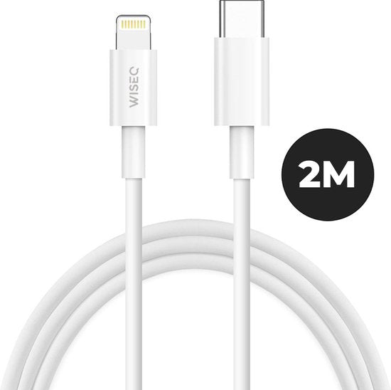 iPhone Fast Charger 2 meter Lightning cable - for Apple iPhone 14, 13, 12, 11, X - iPad - 20W Apple USB C Adapter