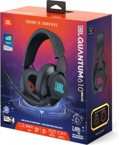 JBL Quantum 610 Wireless Gaming Headset - Immersive Over-Ear Sound - Multi-Platform Compatibility (PS4/PS5, Xbox, PC, Switch) - Sleek Black