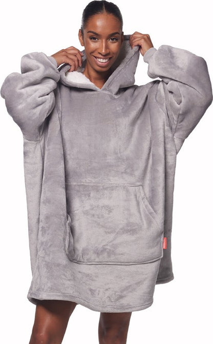 Ultimate Comfort Homie Hoodie - Oversized Blanket with Sleeves - Unisex - Gray