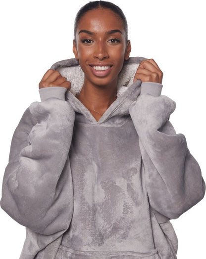 Ultimate Comfort Homie Hoodie - Oversized Blanket with Sleeves - Unisex - Gray