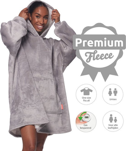 Ultimate Comfort Homie Hoodie - Oversized Blanket with Sleeves - Unisex - Gray