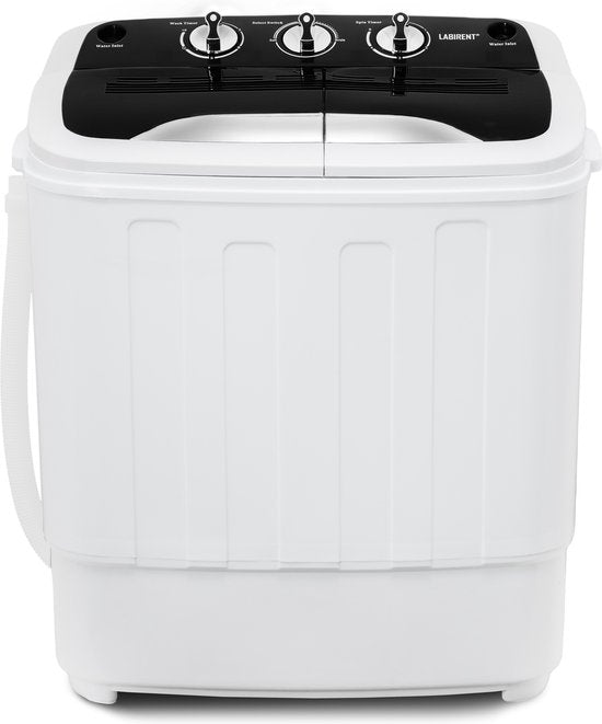 Labirent® XPB40-1288LR - Mini/Small Washing Machine with Double Drum - 3.8Kg Wash / 2Kg Spin Load Capacity - White