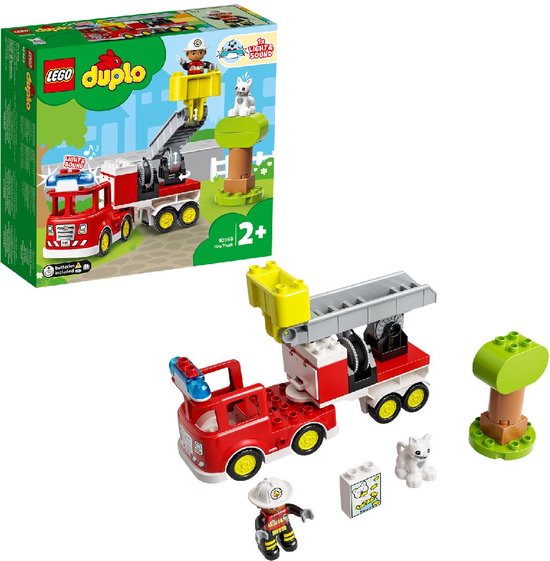 "LEGO DUPLO Town Fire Truck - Educational Toddler Toy with Animal Figure - 10969"

LEGO DUPLO Town Fire Truck