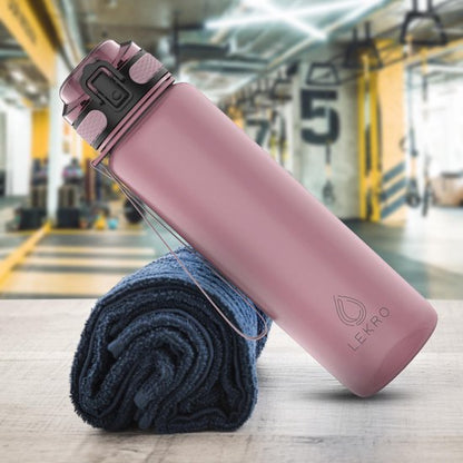 HydroSpark Motivational Water Bottle with Time Markers - 1L BPA-Free Rose Gold - Includes Fruit Infuser & Shaker Ball