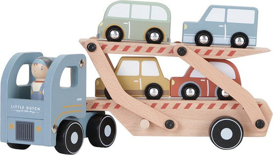 "Little Dutch Wooden Truck Transporter Wagon FSC" 
"Wooden Truck Transporter Wagon"