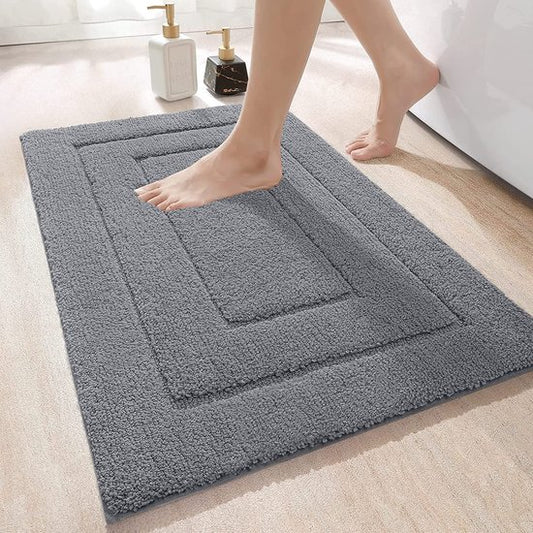 Luxurious Non-Slip Bath Mat - Gray - 60x40CM - Perfect for Shower & Toilet