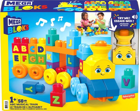 "Muzikale ABC-trein van MEGA Bloks - 50 blokken met geluid - Bouwstenen met geluiden"

Productnaam in het Engels: "MEGA Bloks ABC Musical Train"