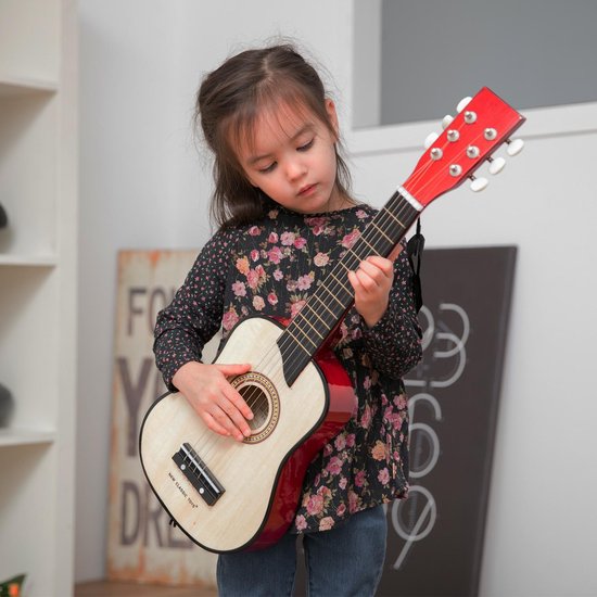 "Wooden Toy Guitar with Carrying Strap - Includes Music Booklet - New Classic Toys Musical Instrument"

Product Name in English: "Wooden Toy Guitar"