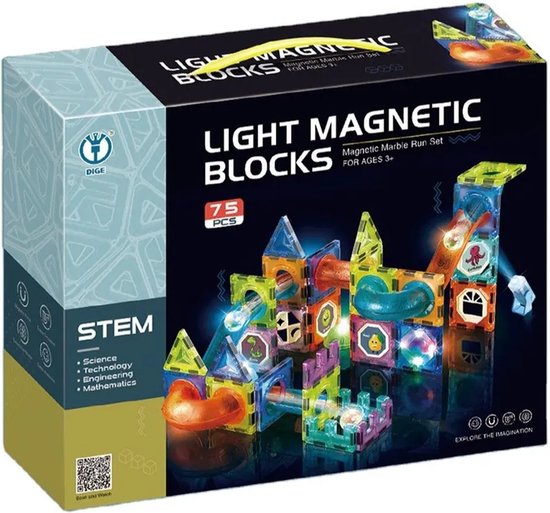 New Light Magnetic Blocks - 75 Pieces - 3D Magnetic Toy - Magnetic Building Set with Lighting - Light Magnetic Blocks

Light Magnetic Blocks