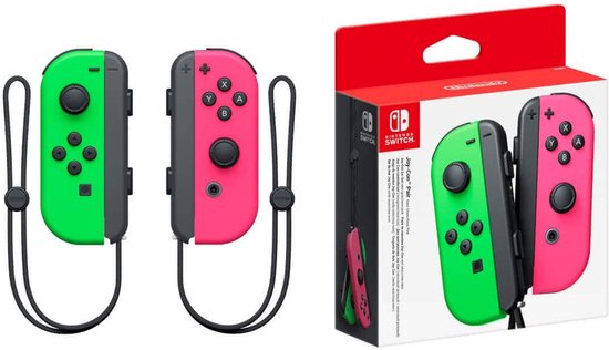 Neon Green & Pink Nintendo Switch Joy-Con Controller Pair - Vibrant Gaming Experience