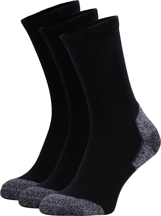 NOMAD® 3-Pack Seamless Hiking Socks | Organic Cotton | Anti-Odor | Medium Cushion | Unisex | Size 39-42 | Black