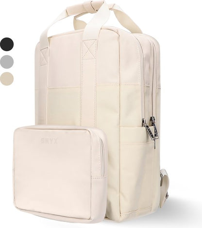 ONYX 20L Backpack with Laptop Compartment - Removable Organizer Pouch - Unisex - Laptop Bag - School Bag - Beige