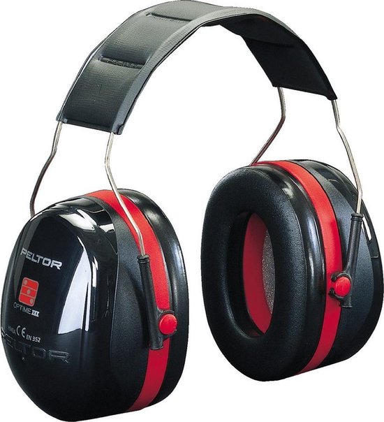 Ear muffs 3M Peltor Optime III H540A - With Headband - Black / Red