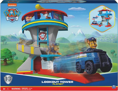 PAW Patrol Lookout Tower Playset - Includes 2 Chase Action Figures and Police Car