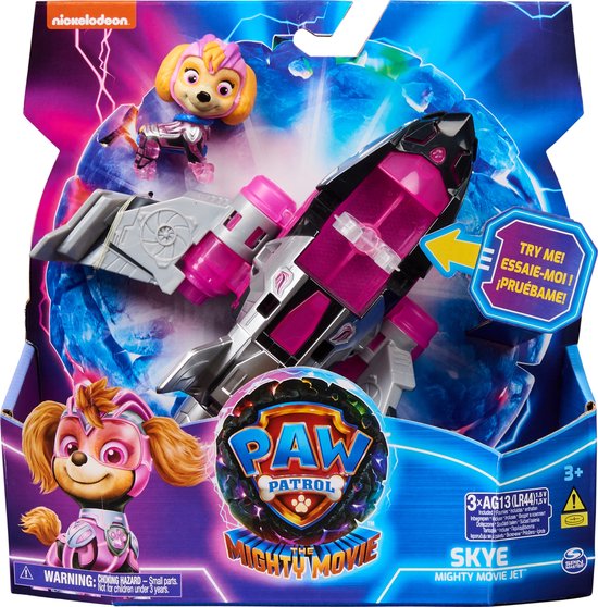 "Paw Patrol: The Mighty Movie - Skye Action Figure Airplane with Light and Sound"