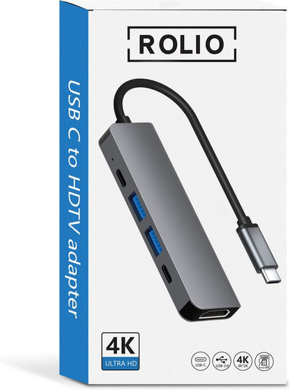 Rolio USB-C Hub met 4K HDMI, USB 3.0 en USB-C-aansluiting

Productnaam in het Engels: Rolio USB-C Hub 4K HDMI USB 3.0 USB-C