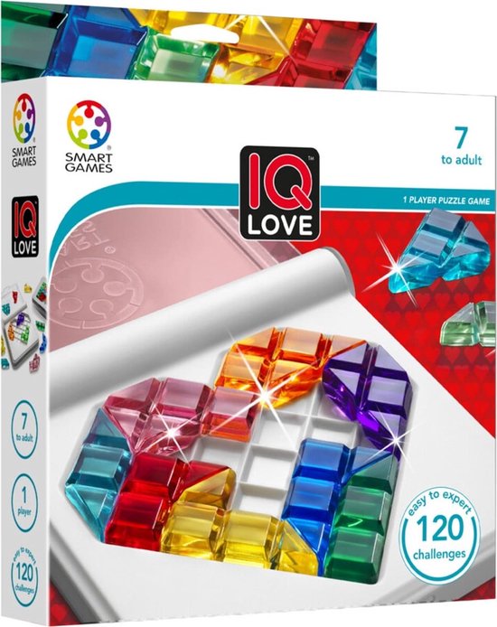 SmartGames - IQ Love - 120 challenges - puzzle game - Valentine's Day