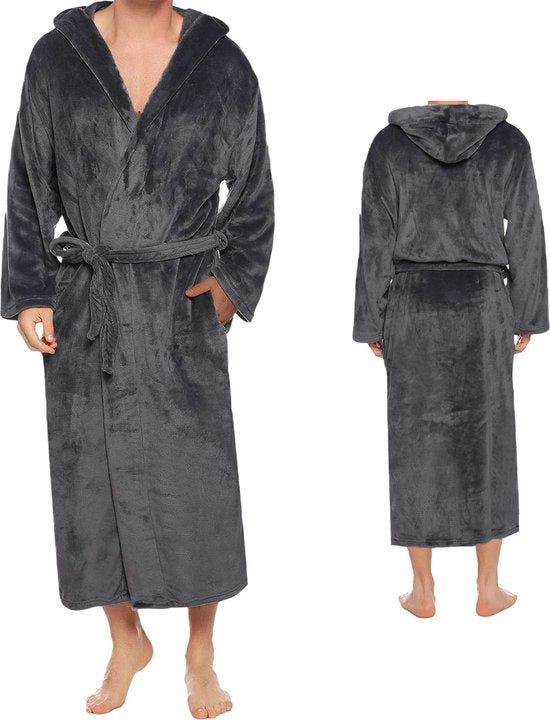 Soft Surprise - Bathrobe - Size L/XL - Anthracite - Ultra Soft and Warm - Microfiber - Men's Bathrobe - Women's Bathrobe - Sauna - Gift - Oeko-Tex Standard 100

Soft Surprise